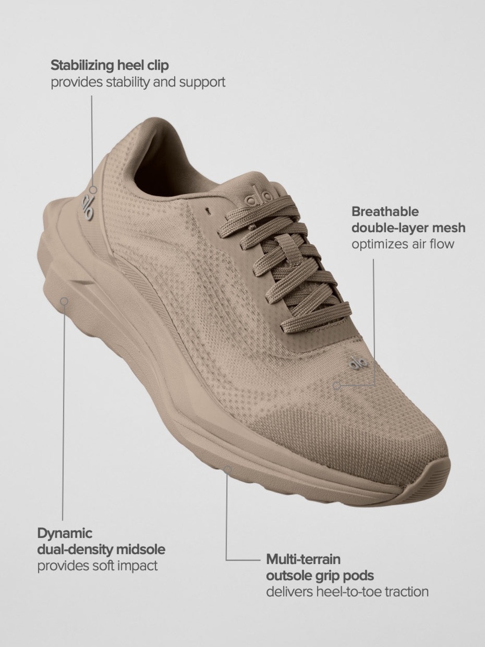 ALO Yoga Unisex Runner  Sneakers in Gravel ❤️‍🔥